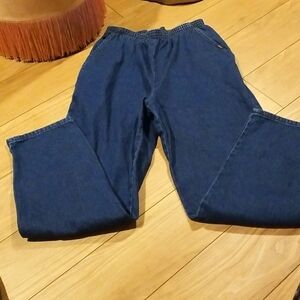 Chic Elastic Waist Blue Denim Jeans 10